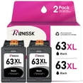 63XL 63 Ink Cartridges for HP Printer Ink 63 63XL Black 2 Pack