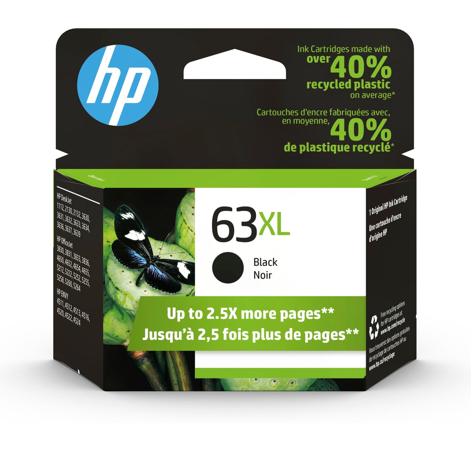 HP 63 Black Original Ink Cartridge (F6U62AN)