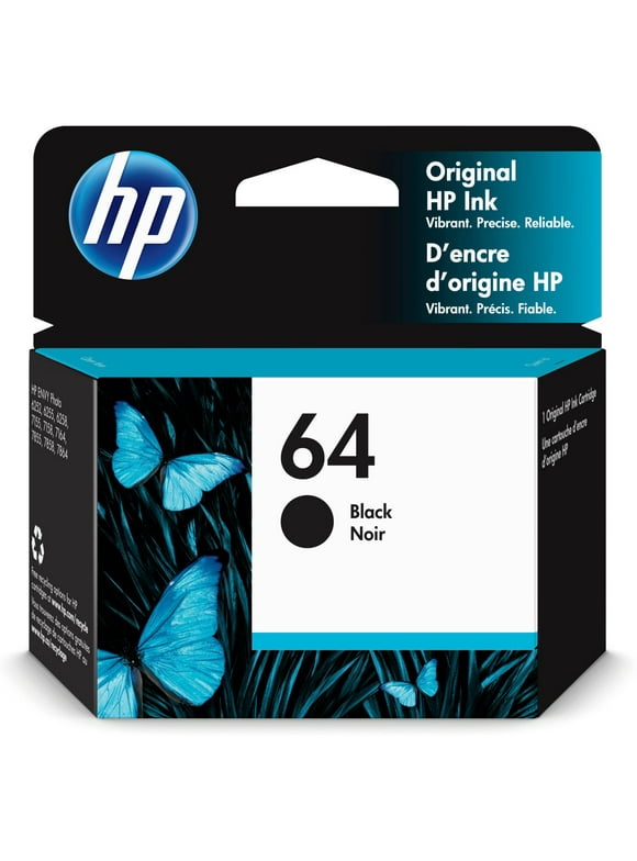 HP 64 Ink Cartridge, Black (N9J90AN)
