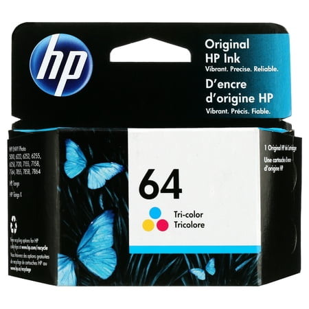 HP 64 Tri-Color Printer Cartridge with Ink Cartridge, 1 Pack Approximate 165 Pages
