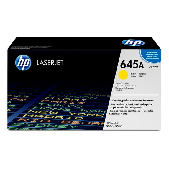 HP 645A Yellow Original LaserJet Toner Cartridge, ~12,000 pages, C9732A