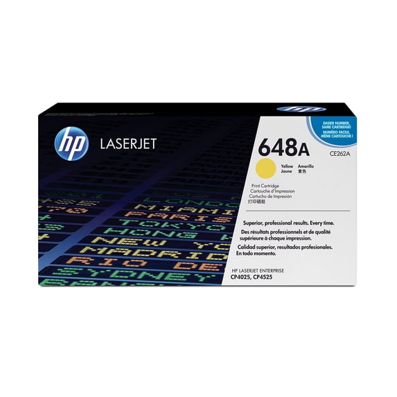 HP 648A Yellow Original LaserJet Toner Cartridge, ~11,000 pages, CE262A
