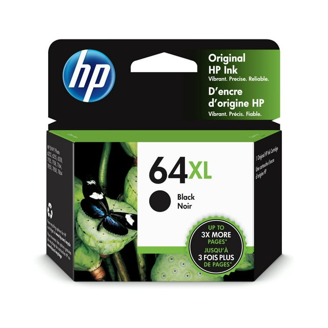 HP 64XL High Yield Black Original Ink Cartridge, ~600 pages, N9J92AN#140