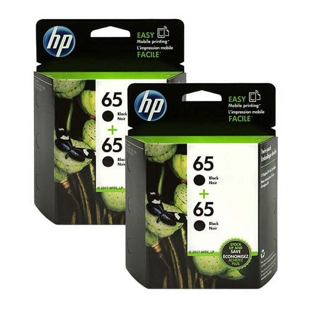 HP 65 Black Ink Cartridge 2Pack (2Pack) Ink Cartridge