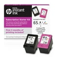 HP 65 Black & Tricolor Instant Ink Cartridges with 3 Month