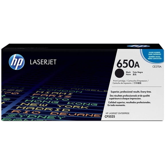 HP 650A (CE270A) Black Original LaserJet Toner Cartridge