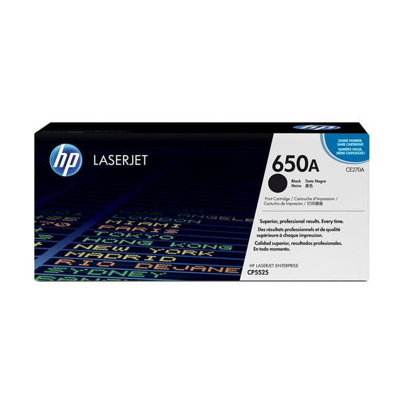 HP 650A Black Original LaserJet Toner Cartridge, ~13,500 pages, CE270A