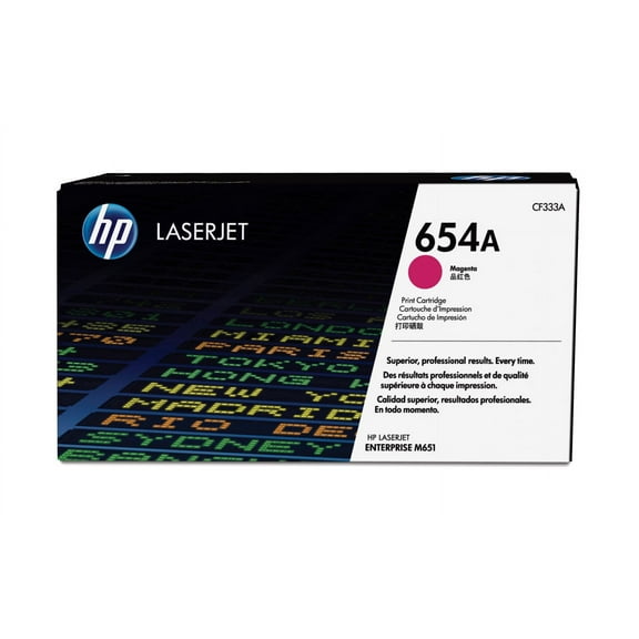 HP 654A Magenta Original LaserJet Toner Cartridge, ~15,000 pages, CF333A
