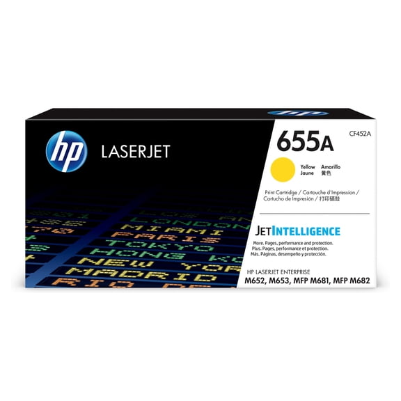 HP Original LaserJet Toner Cartridge, Yellow, 655A (CF452A)