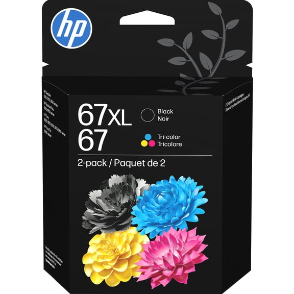 HP 67 Tri-color/67XL Black Ink Cartridge 2-pack