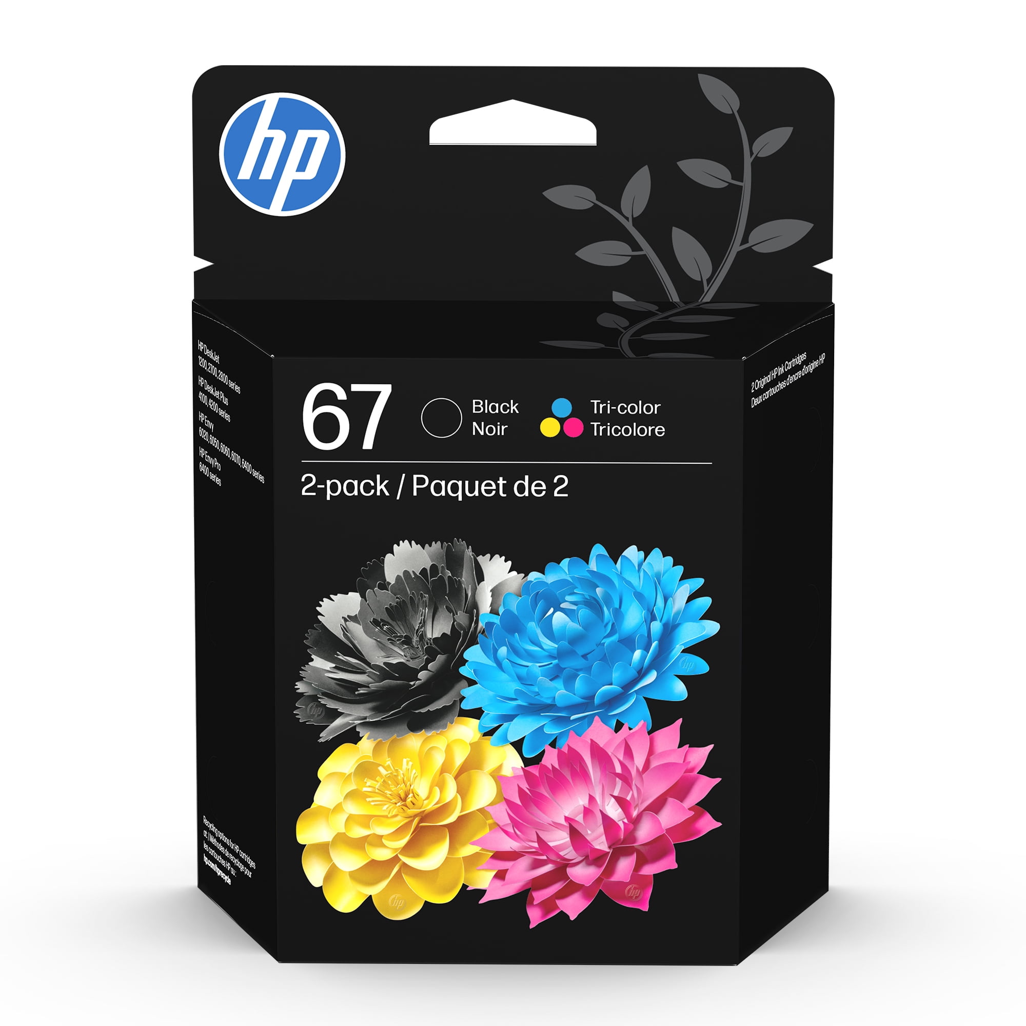 HP 67 Clr/Blk Original Ink Crtg 2-Pk