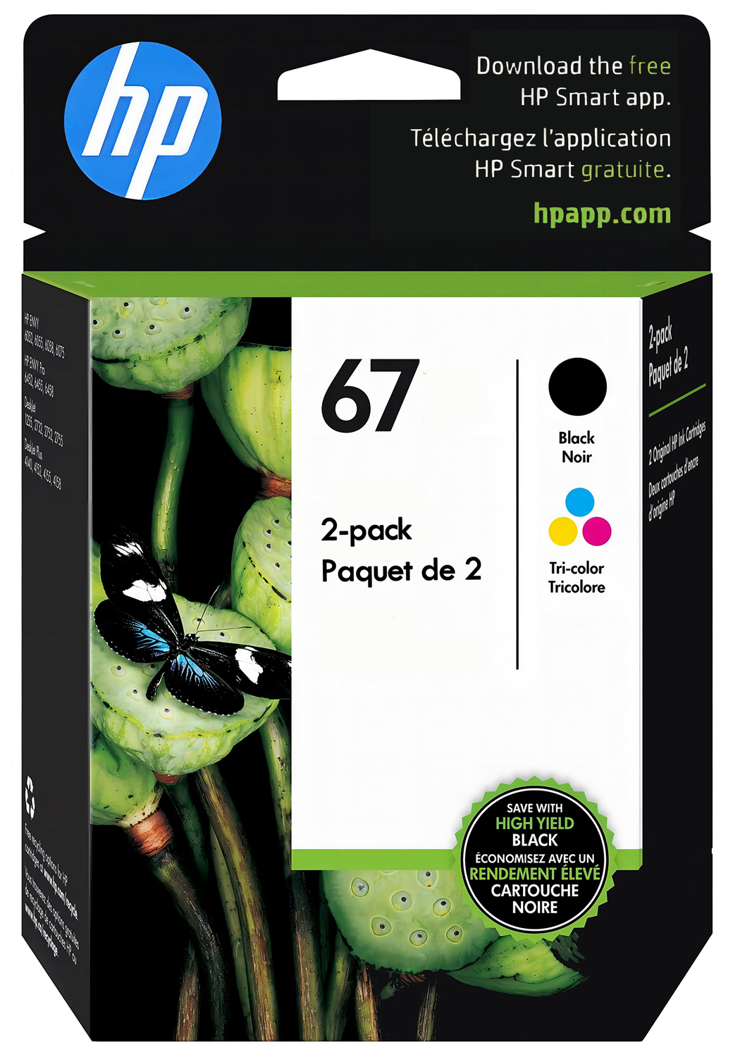 HP 67 Ink Cartridge Black and TriColor Ink Cartridges Combo Original