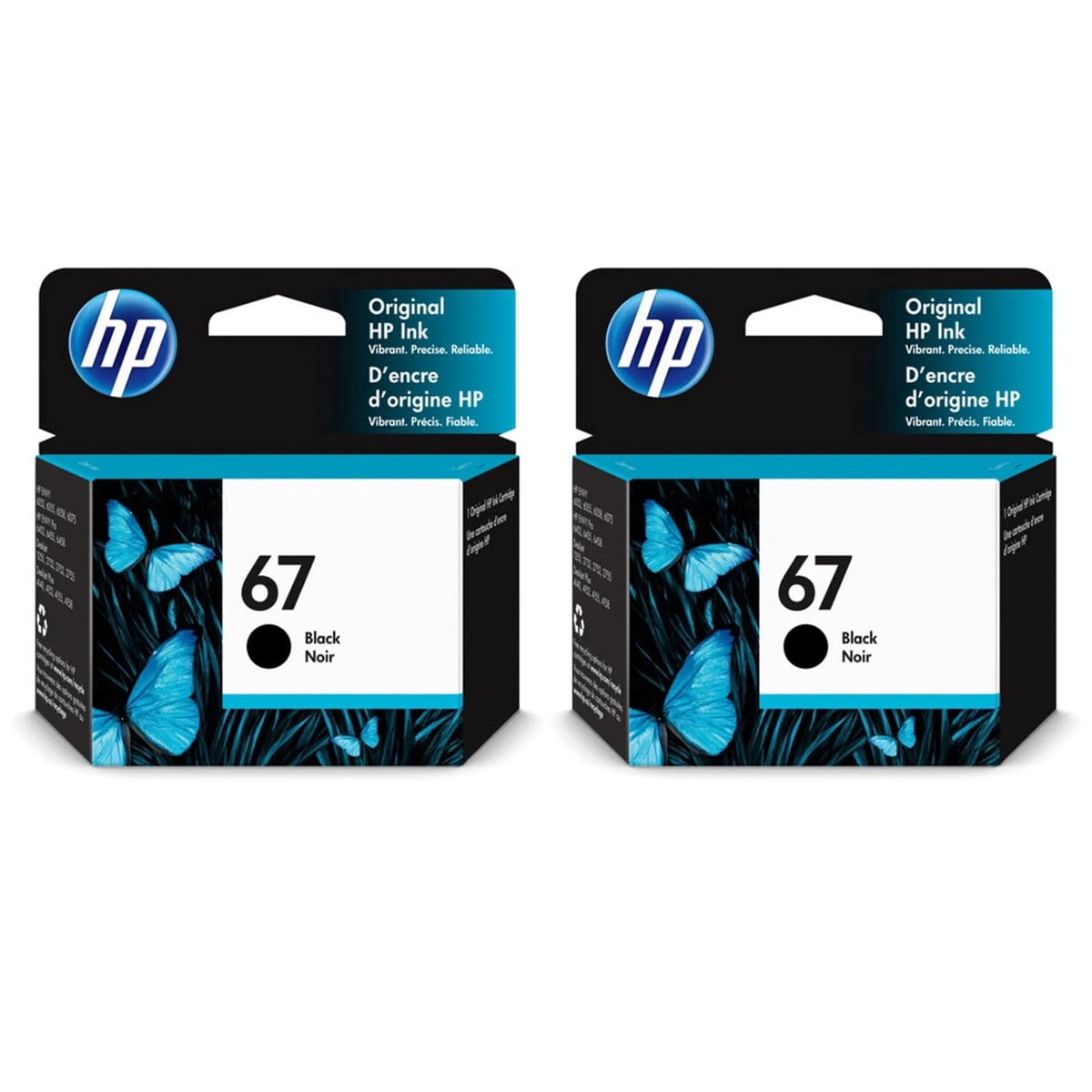 HP 67 Original Ink Cartridge for Select ENVY and Deskjet Printers, Black, 2-Pack