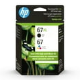 thumbnail image 1 of HP 67 Tri-Color Ink Cartridges High/Standard Yield 2 Per Pack, 67XL Black, Cyan, Magenta, Yellow, 1 of 13