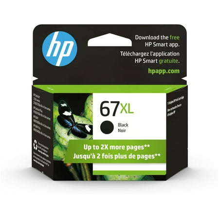 HP 67XL High Yield Black Original Ink Cartridge, ~240 pages, 3YM57AN#140