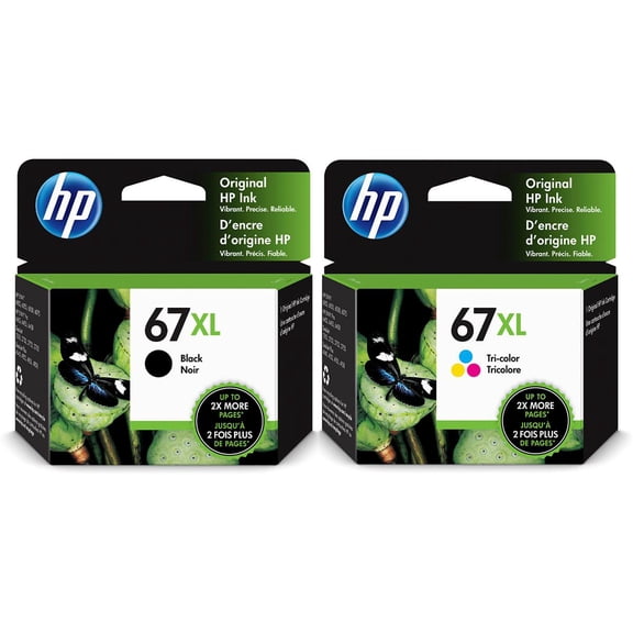 HP 67XL Original High Yield 4-Color Ink Cartridge Bundle for Select ENVY and Deskjet Printers