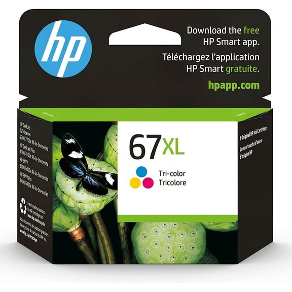 HP 67XL Tri-color High-yield Ink Cartridge | Works with HP DeskJet 1255, 2700, 4100 Series, HP ENVY 6000, 6400 Series |