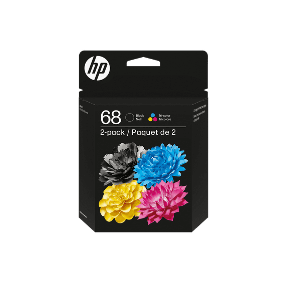 HP 68 2-Pack Black/Tri-color Original Ink Cartridge Combo, 6L6S2TN