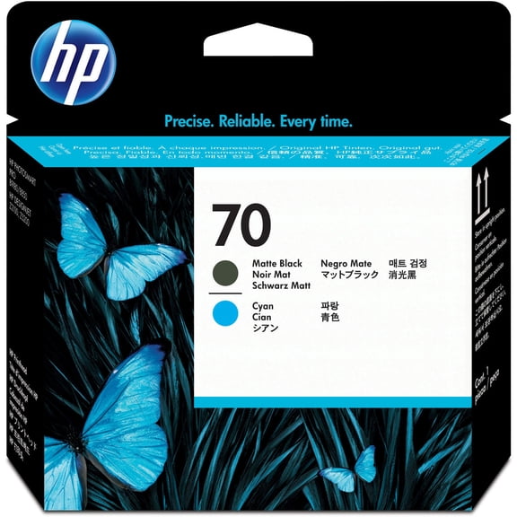HP #70 Replacement Matte Black/Cyan Printhead C9404A