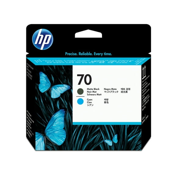 HP 70 Matte Black and Cyan DesignJet Printhead, C9404A