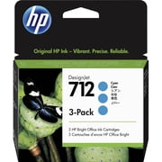 HP 712 3-pack 29-ml Cyan DesignJet Ink Cartridge, 3ED77A