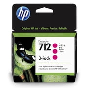 HP 712 29ml Magenta DesignJet Ink Cartridge for T650/T630/T230/T210, 3-Pack