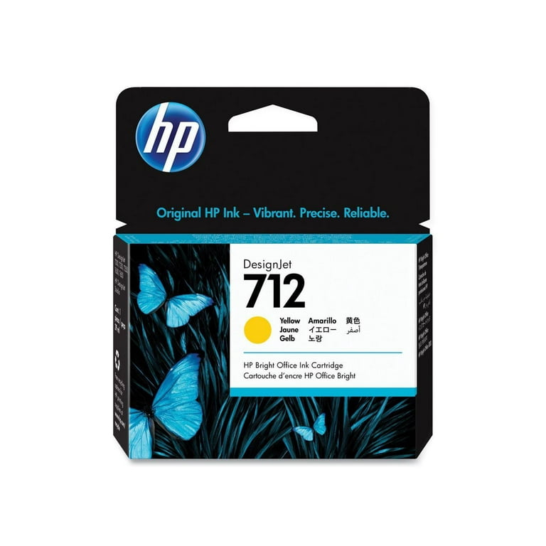 HP 712B ブラック , 712 シアン , マゼンダ , イエロー HP 712 3ED69A Original Yellow Ink Cartridge, Bright Office