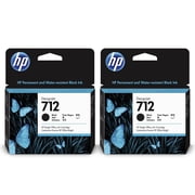 HP 712 80ml Black DesignJet Original Ink Cartridge for T650, T630, T230, T210 & Studio Plotter Printers, 2-Pack