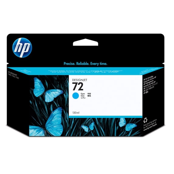 HP 72 130-ml Cyan DesignJet Ink Cartridge, C9371A