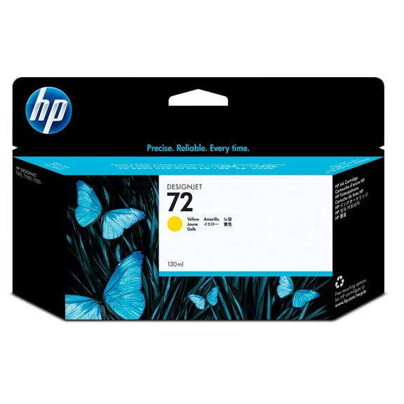 HP 72 130-ml Yellow DesignJet Ink Cartridge, C9373A