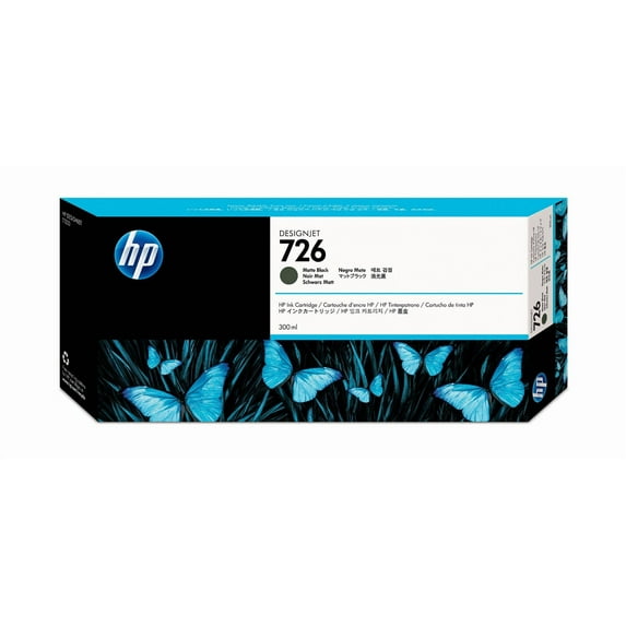 HP 726 300-ml Matte Black DesignJet Ink Cartridge, CH575A