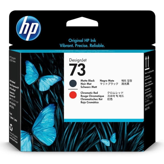 HP 73 Matte Black and Chromatic Red Printhead