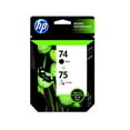 thumbnail image 1 of HP 74 Black/75 Tri-color Original Ink Cartridges, 2 pack (CC659FN), 1 of 2