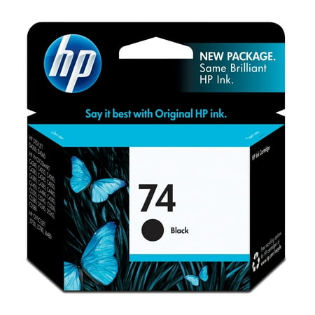 HP 74 Black Original Ink Cartridge, ~200 pages, CB335WN#140