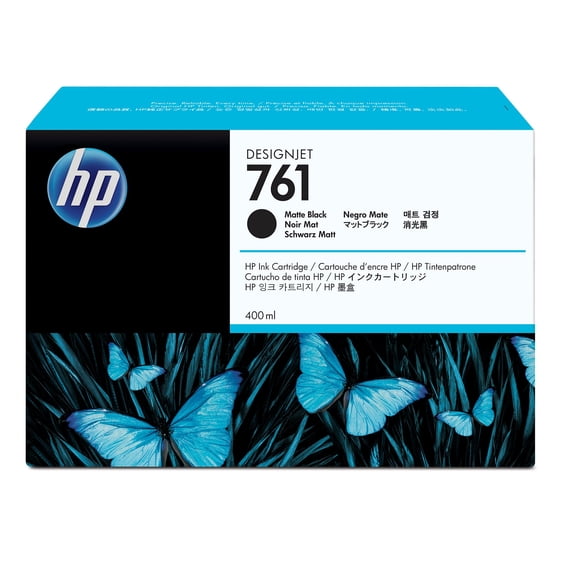 HP 761 400-ml Matte Black DesignJet Ink Cartridge, CM991A