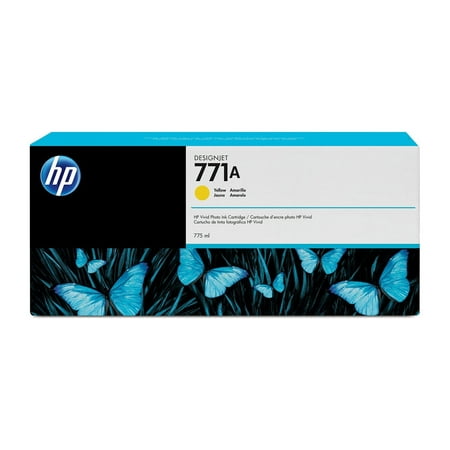 HP 771A 775-ml Yellow DesignJet Ink Cartridge, B6Y18A