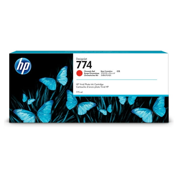 HP 774 775-ml Chromatic Red DesignJet Ink Cartridge, P2W02A