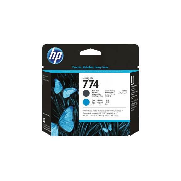 HP 774 Matte Black/Cyan DesignJet Printhead, P2W01A
