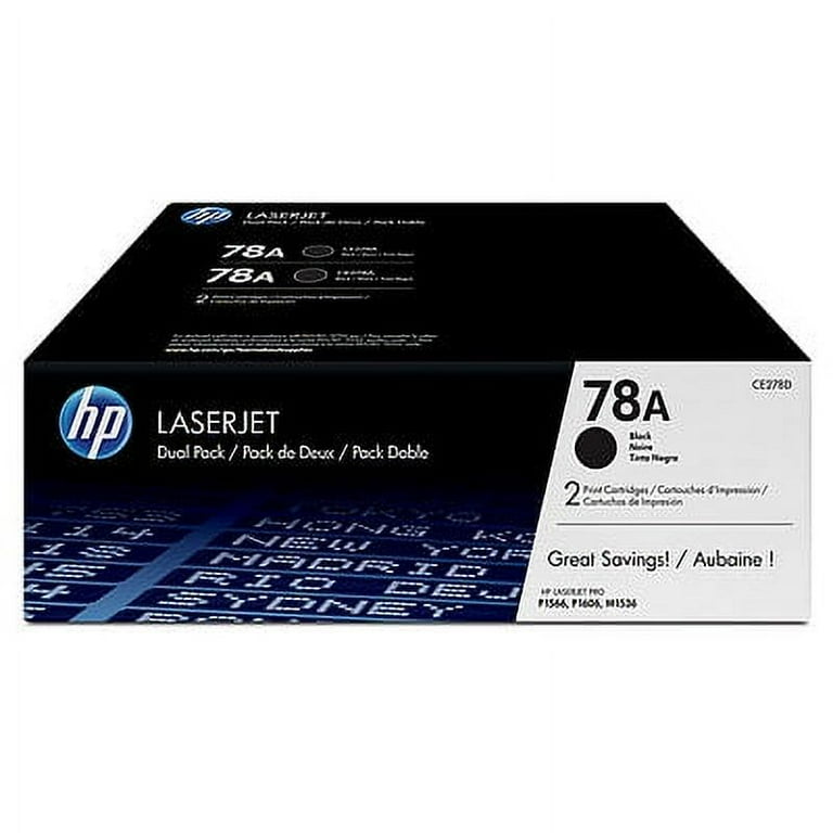 HP 78A (CE278D) Original Laser Toner Cartridge - Dual Pack - Black - 2 / Carton - 2100 Pages HP 78A (CE278D) Original Laser Toner Cartridge - Dual Pack - Black - 2 / Carton - 2100 Pages