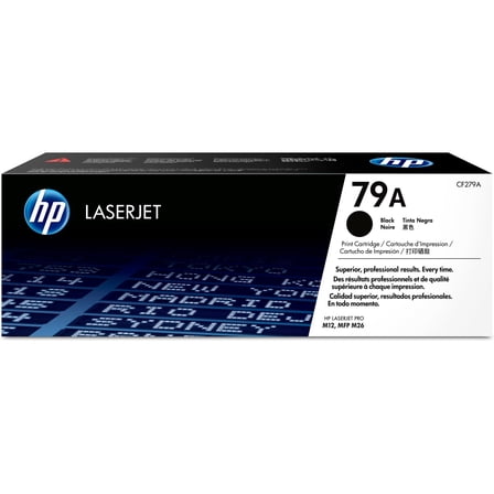 HP 79A Black Original LaserJet Toner Cartridge, ~1,000 pages, CF279A