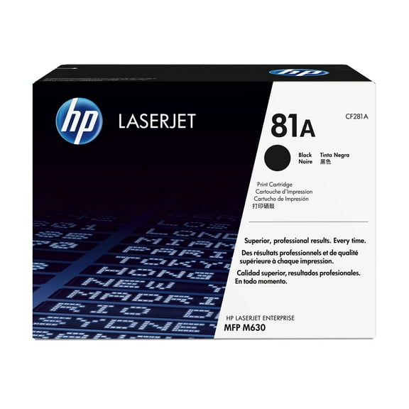 HP 81A Black Original LaserJet Toner Cartridge, 10500, CF281A