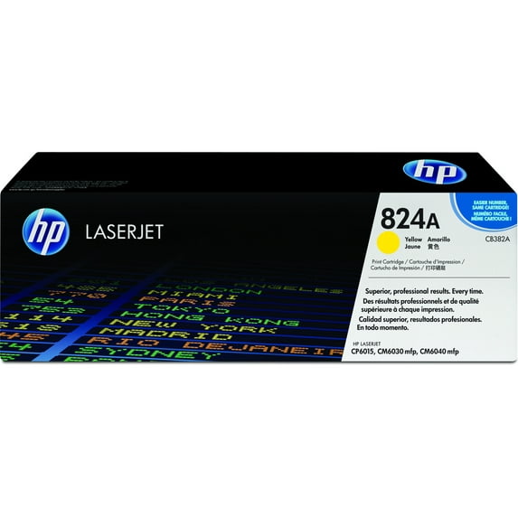 HP 824A Yellow Original LaserJet Toner Cartridge, ~21,000 pages, CB382A