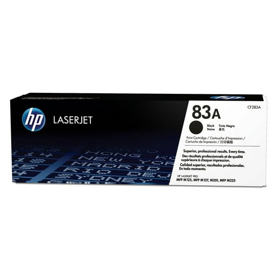 HP 83A Black Original LaserJet Toner Cartridge, ~1,500 pages, CF283A