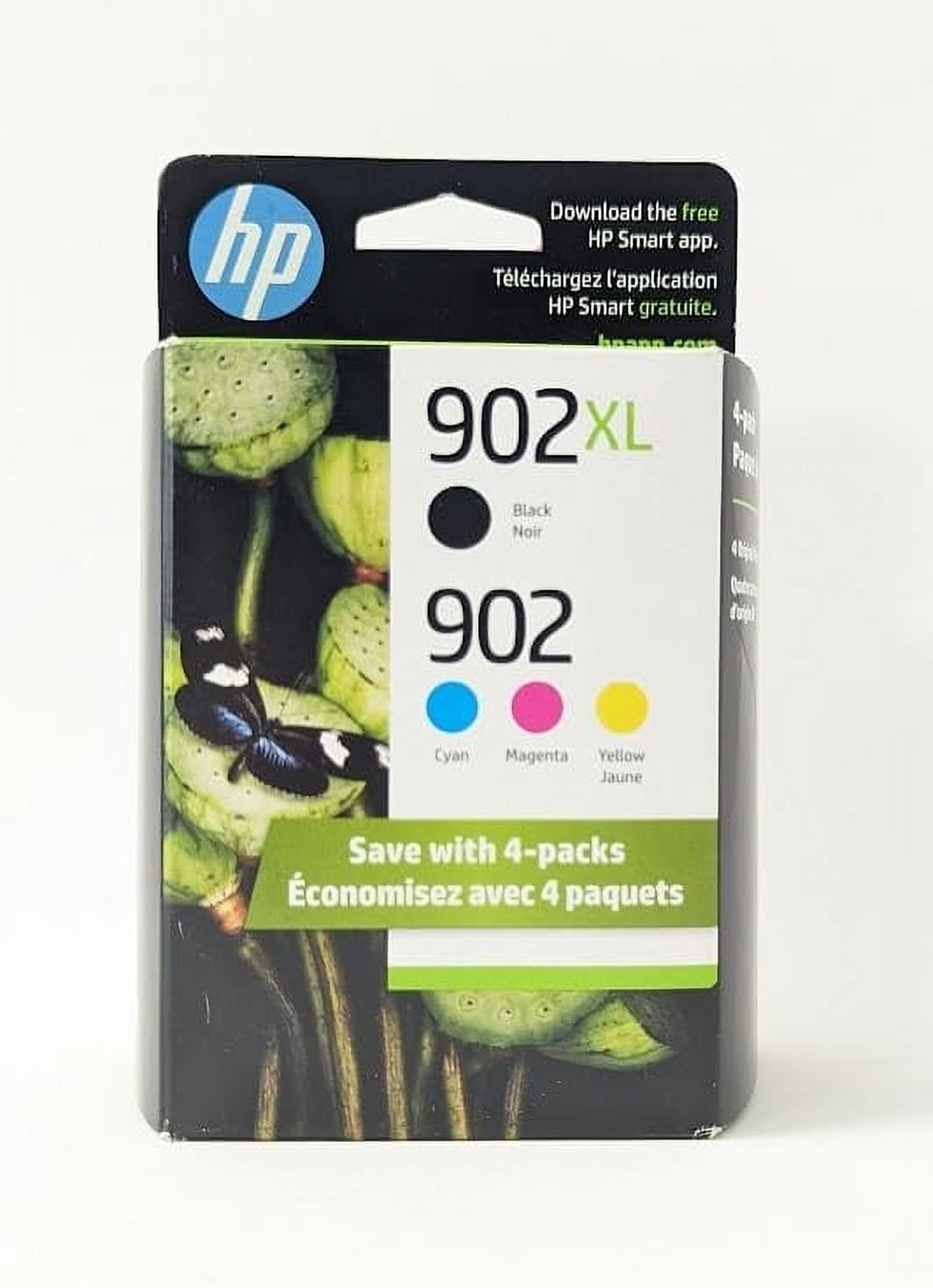 HP 902XL/902 Ink Cartridge Pack High Yield Black, Standard Cyan