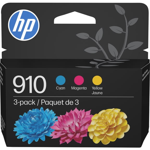 HP 910 Cyan/Magenta/Yellow Original Ink Cartridge 3-pack