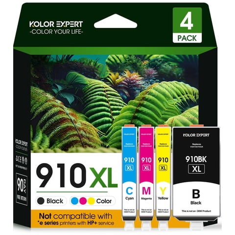 HP 910XL Ink Cartridge Compatible for HP 910 910 XL Ink , 4-Pack (Black, Cyan, Magenta, Yellow) for OfficeJet Pro 8025, 8022, 8020, 8015 Printer