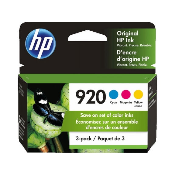 HP 920 Cyan, Magenta, Yellow Ink Cartridges, Pack Of 3, N9H55FN