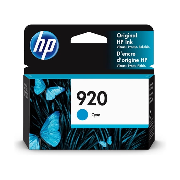 HP 920 Cyan Original Ink Cartridge, ~300 pages, CH634AN#140