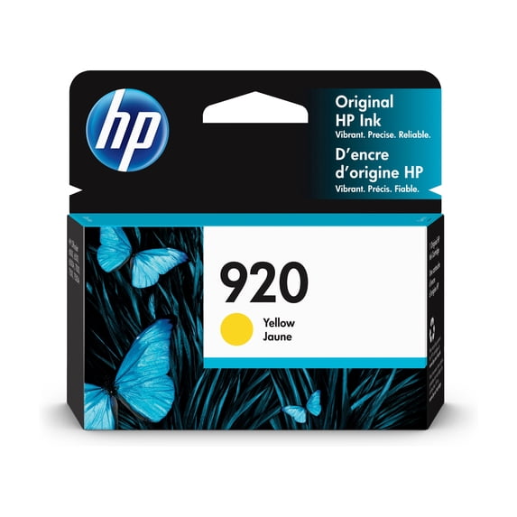 HP 920 Yellow Original Ink Cartridge, ~300 pages, CH636AN#140