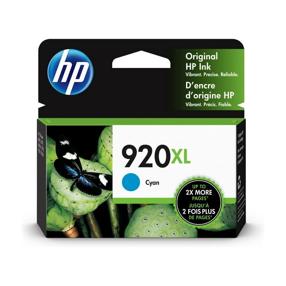 HP 920XL High Yield Cyan Original Ink Cartridge, ~700 pages, CD972AN#140